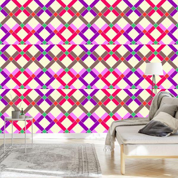 Behang Geometrisch - Kleurrijke Diamanten - Afbeelding 3