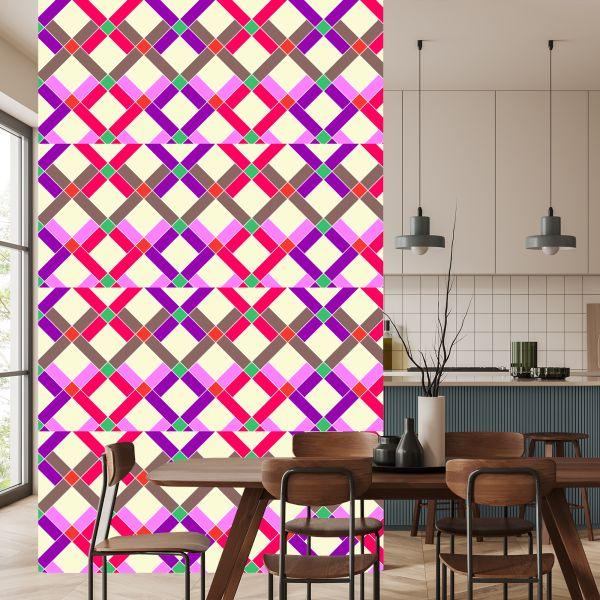 Behang Geometrisch - Kleurrijke Diamanten - Afbeelding 4