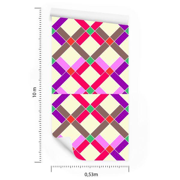Behang Geometrisch - Kleurrijke Diamanten - Afbeelding 8