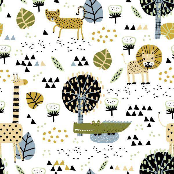 Behang Lions Tree Leaves Dots Jongenskamer - Afbeelding 2