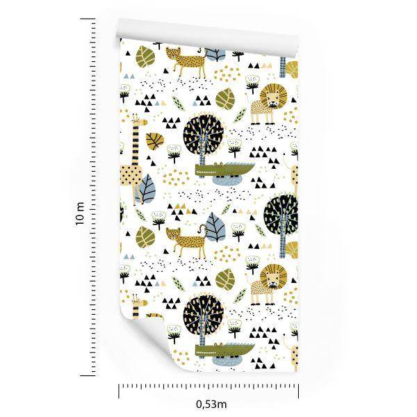 Behang Lions Tree Leaves Dots Jongenskamer - Afbeelding 8