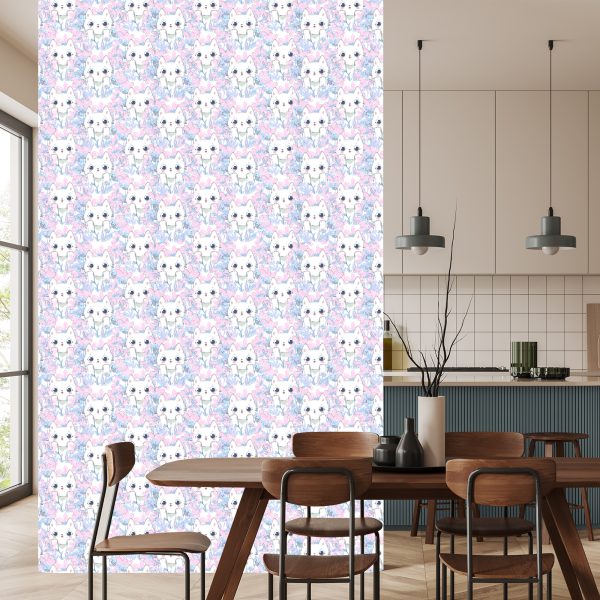Behang Voor Kinderen - Katten En Bloemen - Afbeelding 4