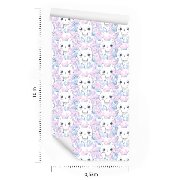 Behang Voor Kinderen - Katten En Bloemen - Afbeelding 8