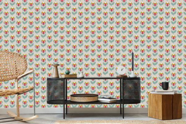 Behang Natuurbloemen In De Scandinavische Woonkamer - Afbeelding 5