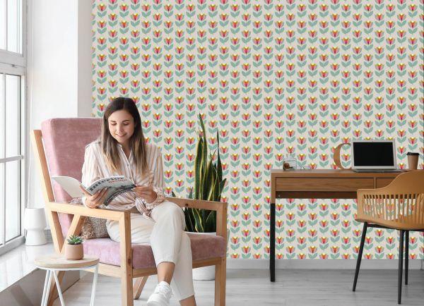 Behang Natuurbloemen In De Scandinavische Woonkamer - Afbeelding 7