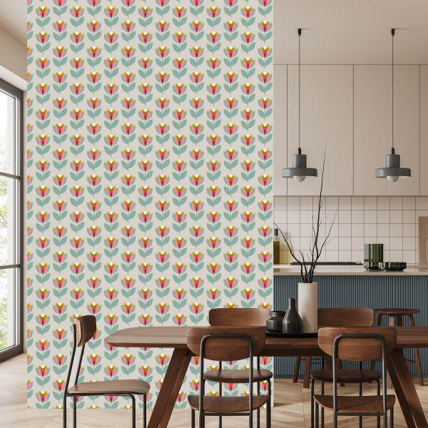 Behang Natuurbloemen In De Scandinavische Woonkamer - Afbeelding 4