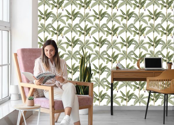 Behang Bladeren Groen Slaapkamer Woonkamer - Afbeelding 7