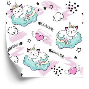 Behang Voor Kinderen - Slapende Katten