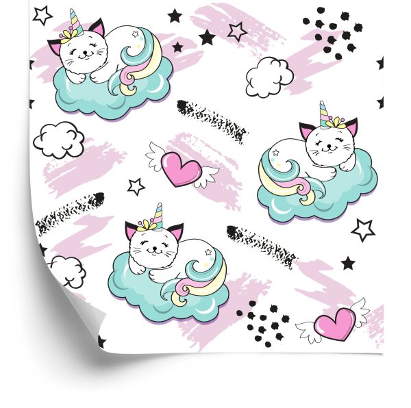 Behang Voor Kinderen - Slapende Katten