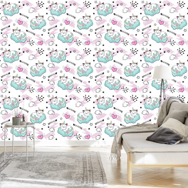 Behang Voor Kinderen - Slapende Katten - Afbeelding 3