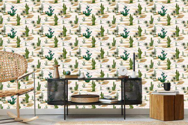 Behang Cactussen Bloemen Landschap - Afbeelding 5