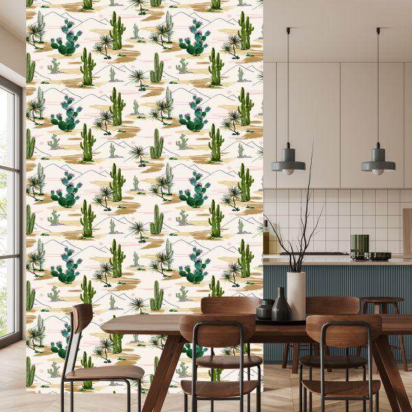 Behang Cactussen Bloemen Landschap - Afbeelding 4