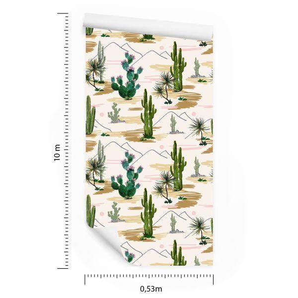 Behang Cactussen Bloemen Landschap - Afbeelding 8