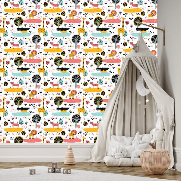 Behang Voor Meisjes, Safari, Dieren, Leeuwen - Afbeelding 3
