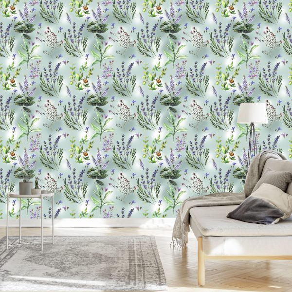 Behang De Aard Van Lavendelbloemen - Afbeelding 3