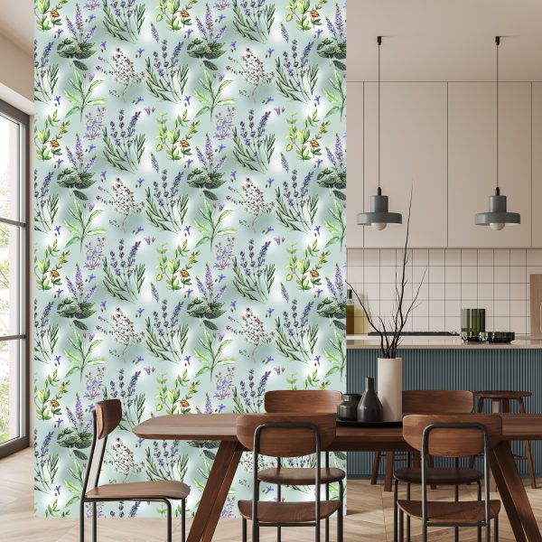 Behang De Aard Van Lavendelbloemen - Afbeelding 4