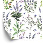 Behang Kleurrijke Lavendelbloemen
