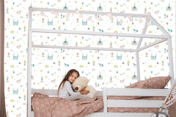 Behang Sprookjeskasteel Eenhoorns Voor De Kinderkamer - Afbeelding 7