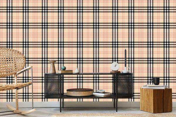 Behang Moderne 3D Plaid Voor Kantoor Woonkamer - Afbeelding 5