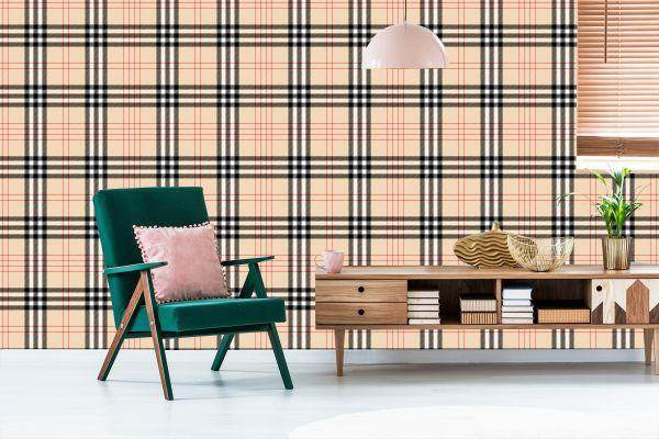 Behang Moderne 3D Plaid Voor Kantoor Woonkamer - Afbeelding 6