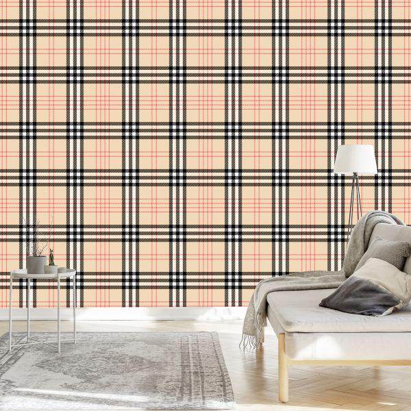 Behang Moderne 3D Plaid Voor Kantoor Woonkamer - Afbeelding 3