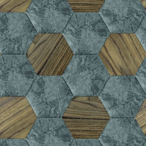 Behang 3D-Patroon Van Betonhout - Afbeelding 2
