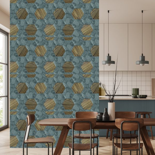 Behang 3D-Patroon Van Betonhout - Afbeelding 4
