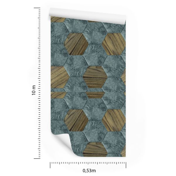 Behang 3D-Patroon Van Betonhout - Afbeelding 8
