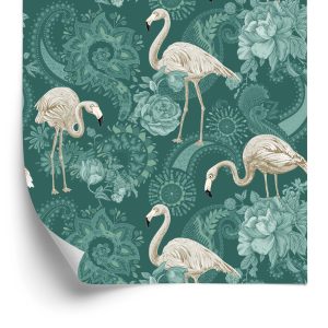 Behang Flamingo's