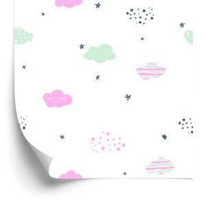 Tapete Sterne und Wolken für Kinder