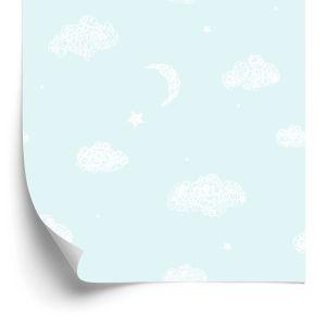 Behang Voor Kinderen - Wolken, Manen En Sterren