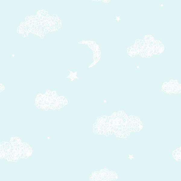 Behang Voor Kinderen - Wolken, Manen En Sterren - Afbeelding 2
