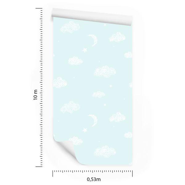 Behang Voor Kinderen - Wolken, Manen En Sterren - Afbeelding 8