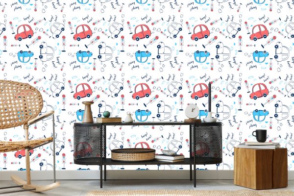 Behang Auto's, Auto's, Wolken, Voor De Kinderkamer - Afbeelding 5