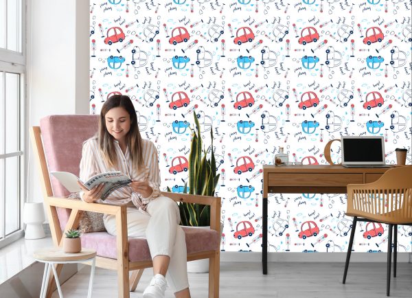 Behang Auto's, Auto's, Wolken, Voor De Kinderkamer - Afbeelding 7
