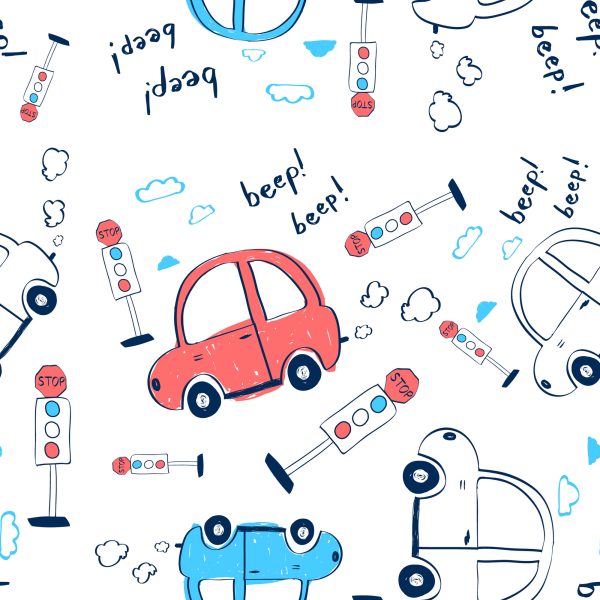 Behang Auto's, Auto's, Wolken, Voor De Kinderkamer - Afbeelding 2