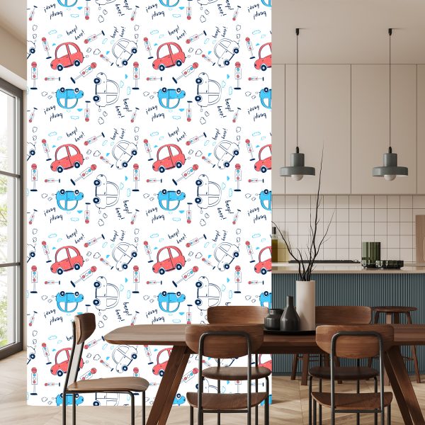 Behang Auto's, Auto's, Wolken, Voor De Kinderkamer - Afbeelding 4