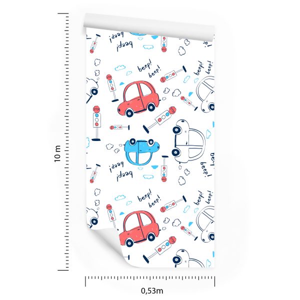 Behang Auto's, Auto's, Wolken, Voor De Kinderkamer - Afbeelding 8