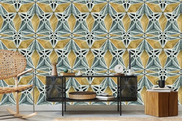 Behang 3D Marmer Hout - Afbeelding 5