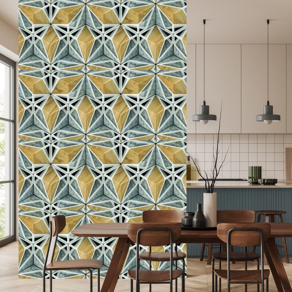 Behang 3D Marmer Hout - Afbeelding 4
