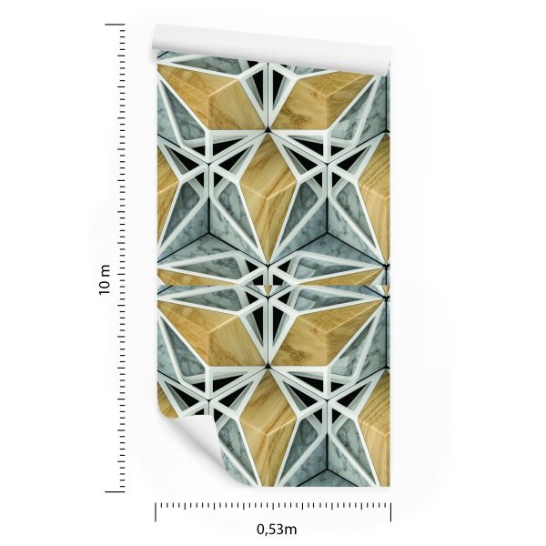 Behang 3D Marmer Hout - Afbeelding 8