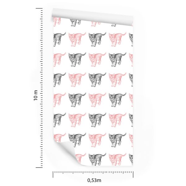 Behang Pastelkleurige Katten - Afbeelding 8