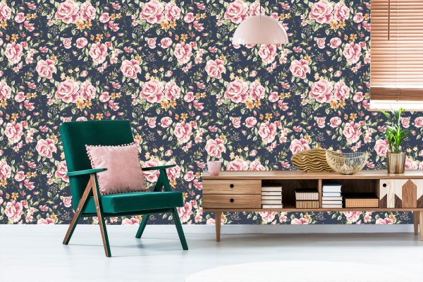 Behang Rozen Oranje Bloemen - Afbeelding 6