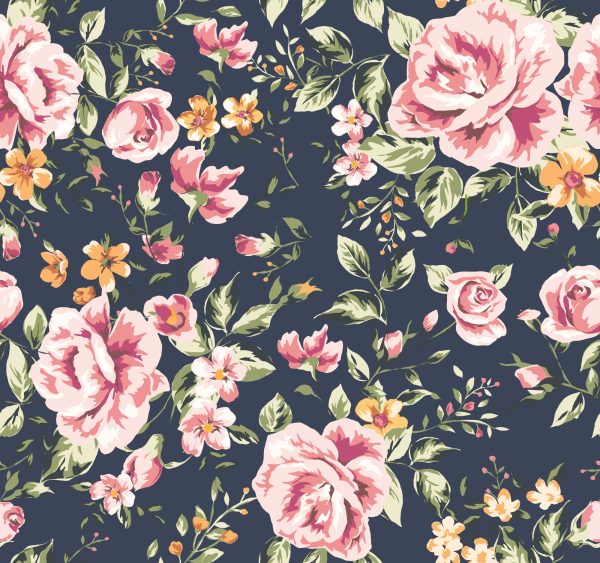 Behang Rozen Oranje Bloemen - Afbeelding 2