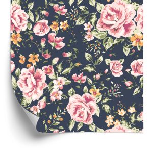 Behang Rozen Oranje Bloemen
