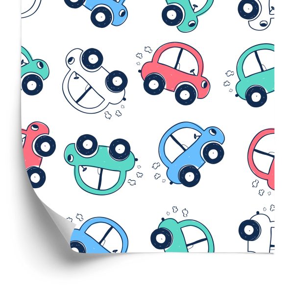 Behang Auto's Kleurrijke Auto's Voor De Kinderkamer