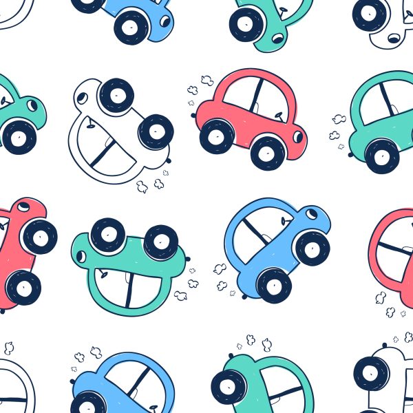 Behang Auto's Kleurrijke Auto's Voor De Kinderkamer - Afbeelding 2