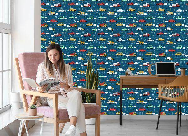 Behang Auto's Kleurrijke Auto's Kinderkamer - Afbeelding 7