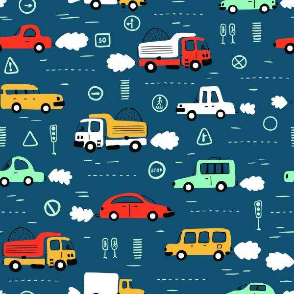 Behang Auto's Kleurrijke Auto's Kinderkamer - Afbeelding 2