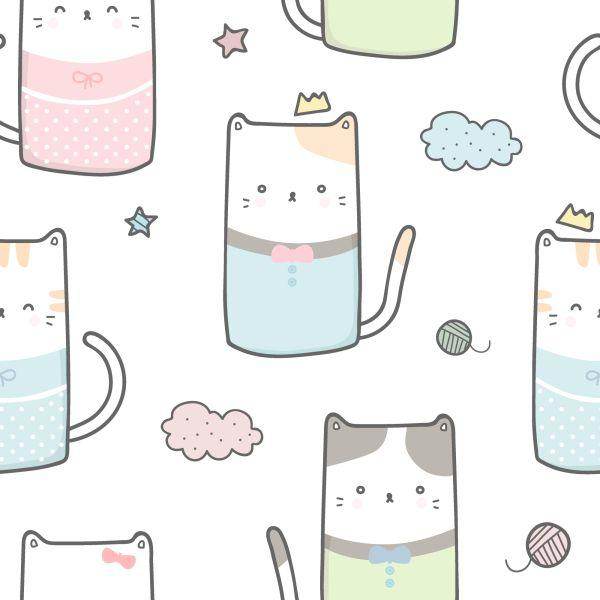 Behang Voor Kinderen - Kittens En Wolken - Afbeelding 2